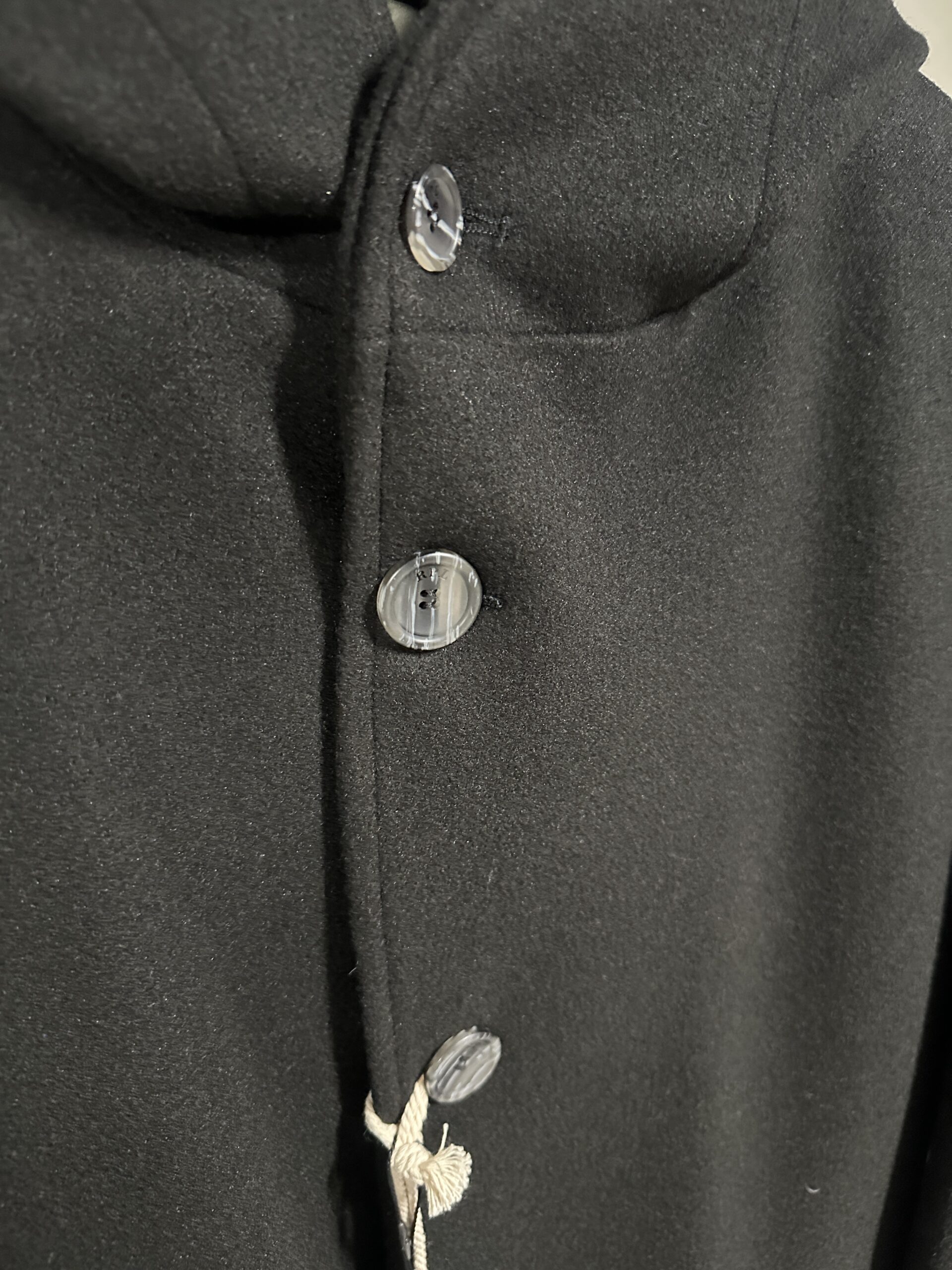 Cappotto con cappuccio nero Roberto Pepe uomo