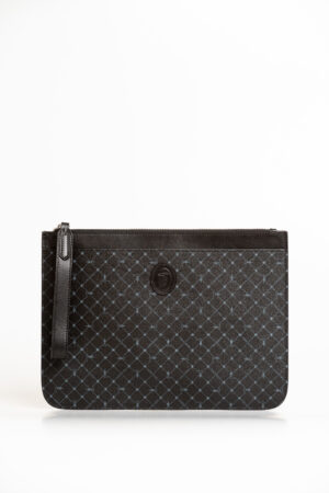 Pochette in pelle nero Trussardi uomo