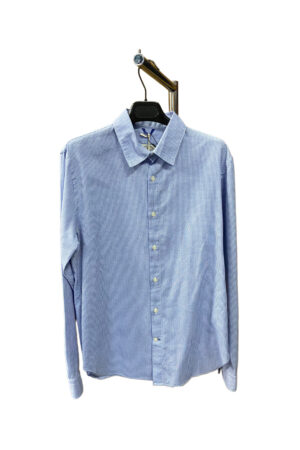 Camicia con quadratini azzurri Cerruti uomo