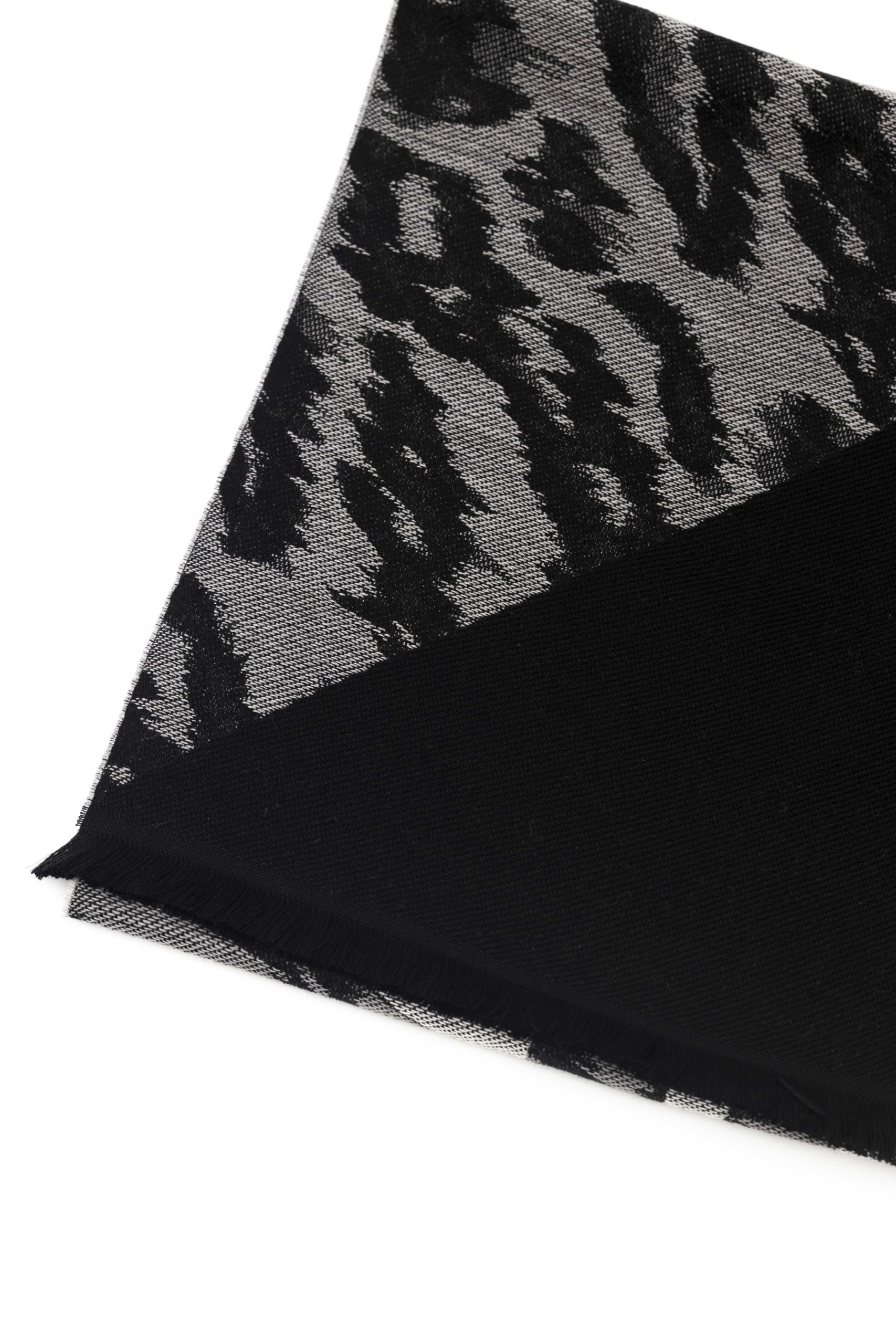Sciarpa con logo e fantasia animalier nera Cavalli Class