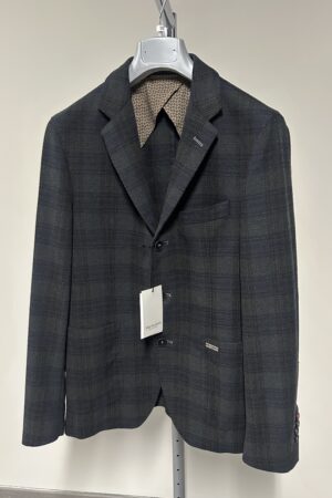 Blazer a quadri blu e verde Trussardi uomo