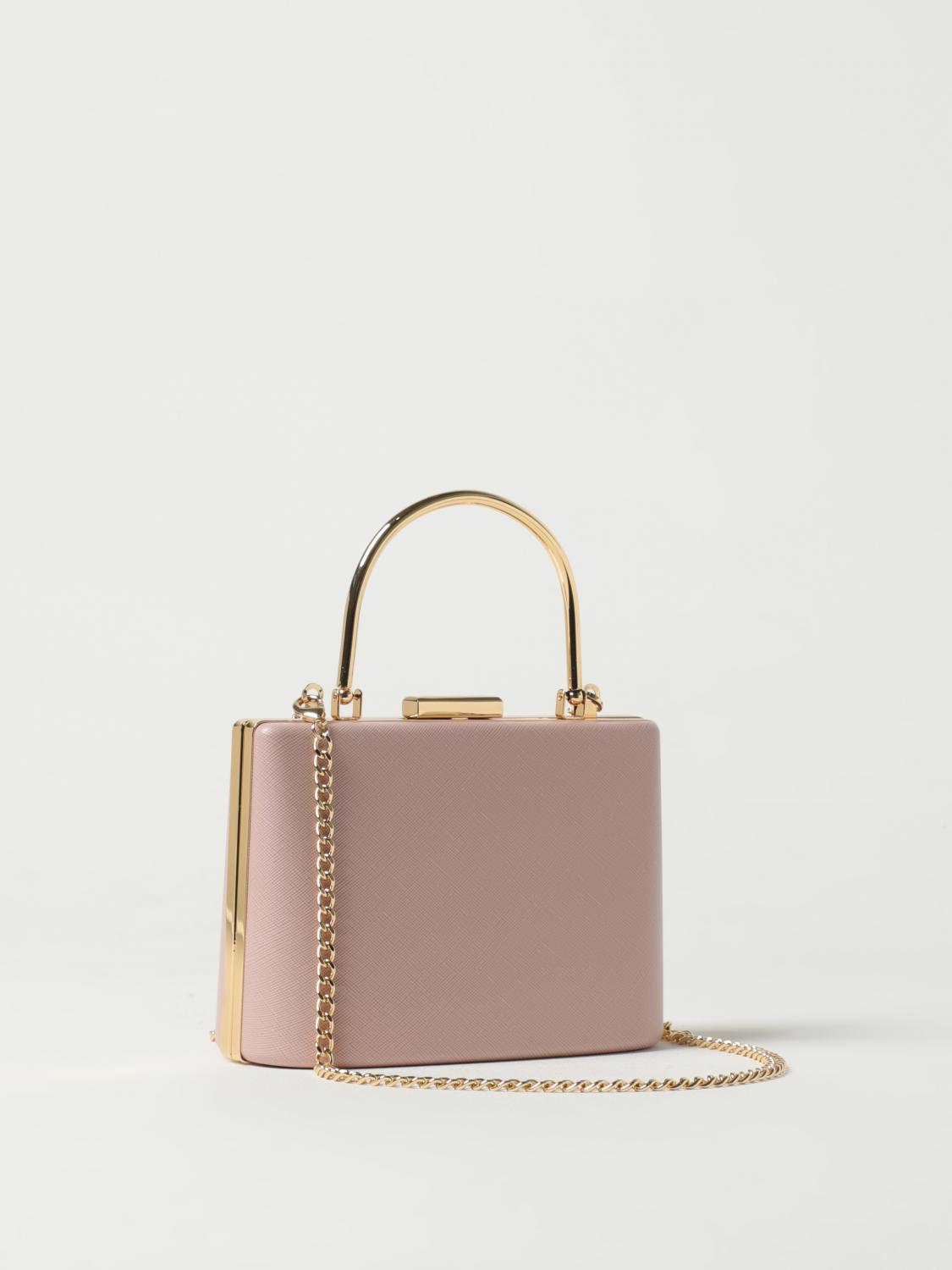Mini borsa rigida con manico in metallo Love Moschino