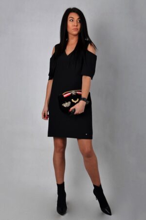 Abito shift nero con spalle scoperte Trussardi donna